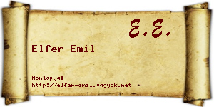 Elfer Emil névjegykártya