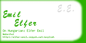 emil elfer business card